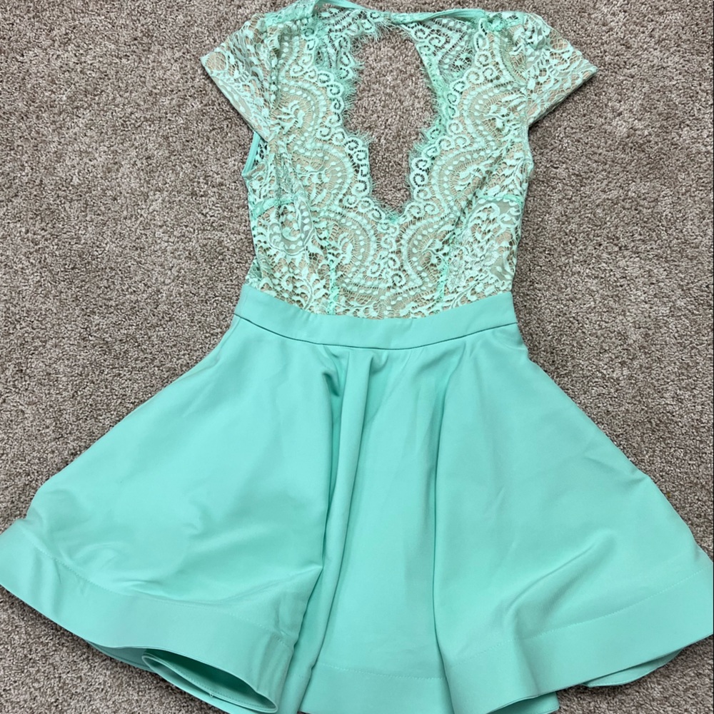 Teal mini dress